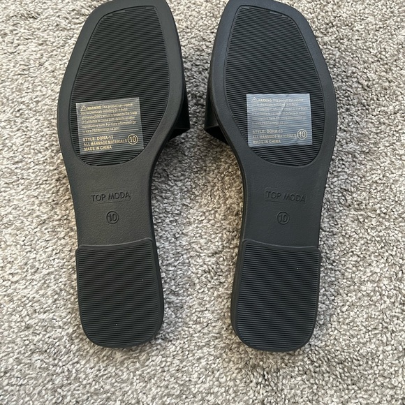 NWT Top Moda Size 10 Black Sandals - Picture 3 of 5
